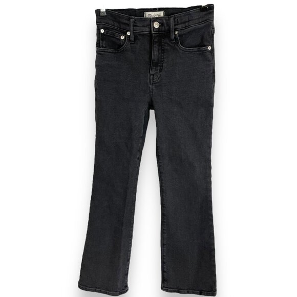 Madewell Jeans Cali Demi-Boot Bootcut Women Black Size 26 Faded Black‎ Stretch - Picture 1 of 9